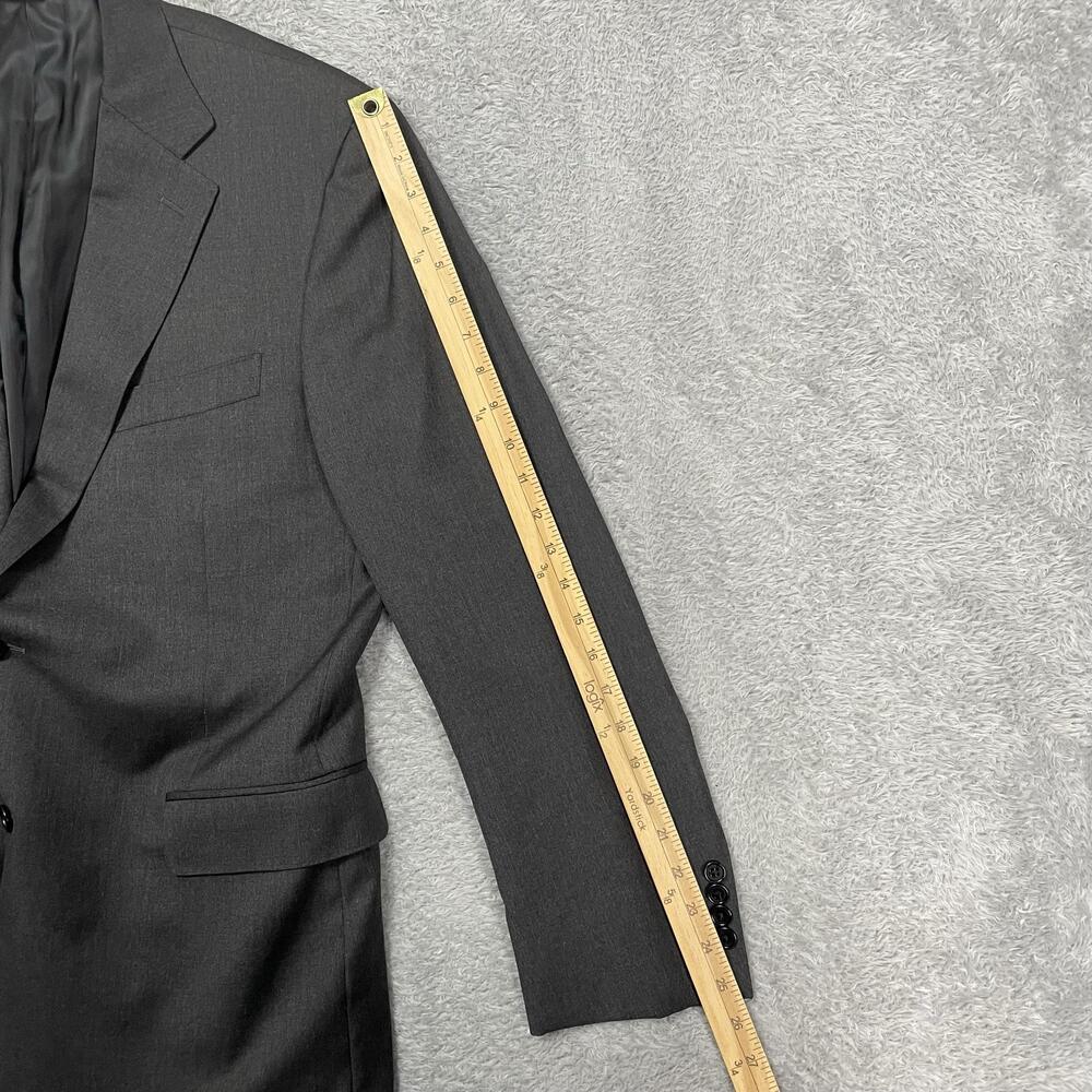 Canali Suit Jacket Mens IT 52R Gray Solid 100% Wool 2 Button Classic Fit Italy - Picture 10 of 15